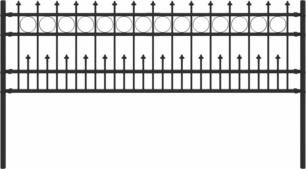 vidaXL Gard Spike Ring Negru 200 x 130 cm Oțel vopsit electrostatic