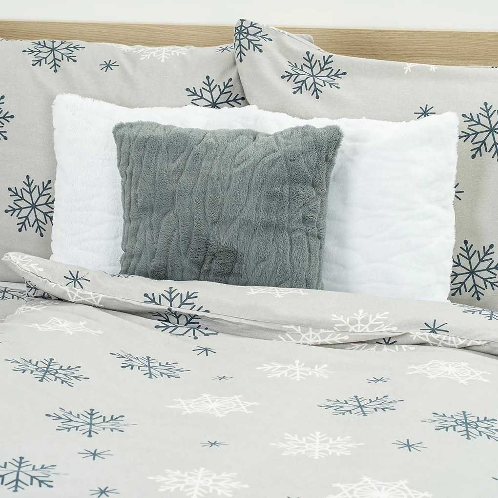 Lenjerie de pat din flanel 4Home Snow Romanță, 160x 200 cm, 70 x 80 cm, 160 x 200 cm, 70 x 80 cm