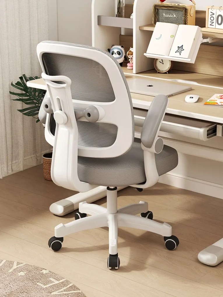 RESIGILAT- Scaun ergonomic pentru copii, spatar reglabil inaltime, rotativ, Gri