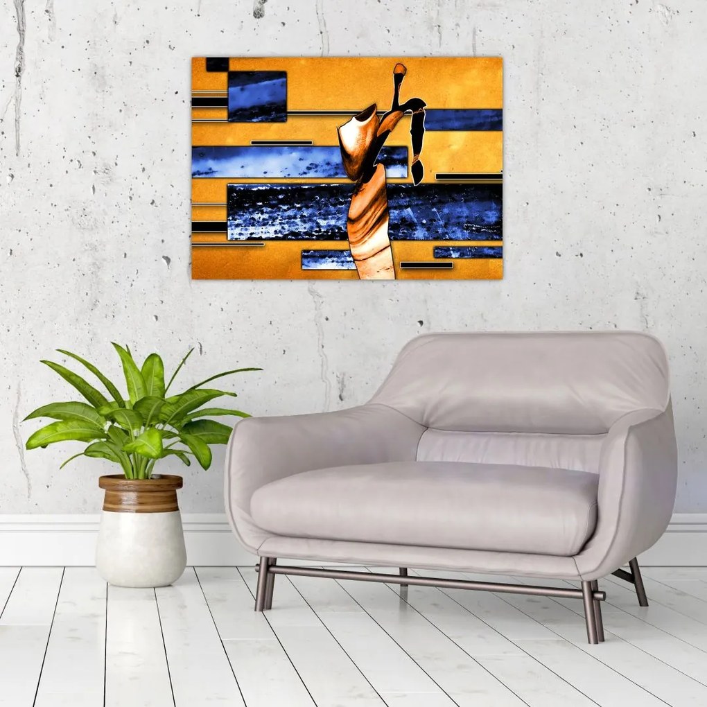 Tablou pe sticlă picturii abstracte (70x50 cm)