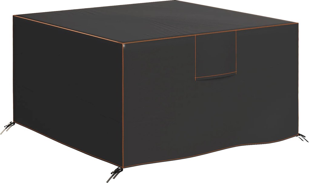 Outsunny Husă de protecție pentru mobilier de grădină rezistentă la iarnă, impermeabilă, anti-UV, material Oxford 420D 125x125x74cm Negru | Aosom Romania
