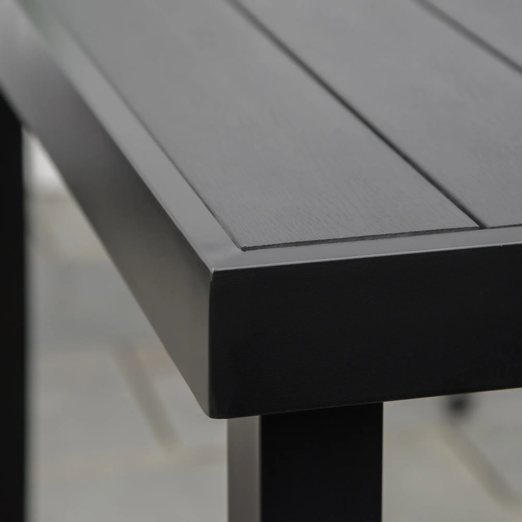 Outsunny Masă de grădină pentru 6 persoane Masă din aluminiu Mobilier de grădină Mobilier lounge ușor de întreținut plastic Negru 140 x 90 x 74 cm | Aosom Romania