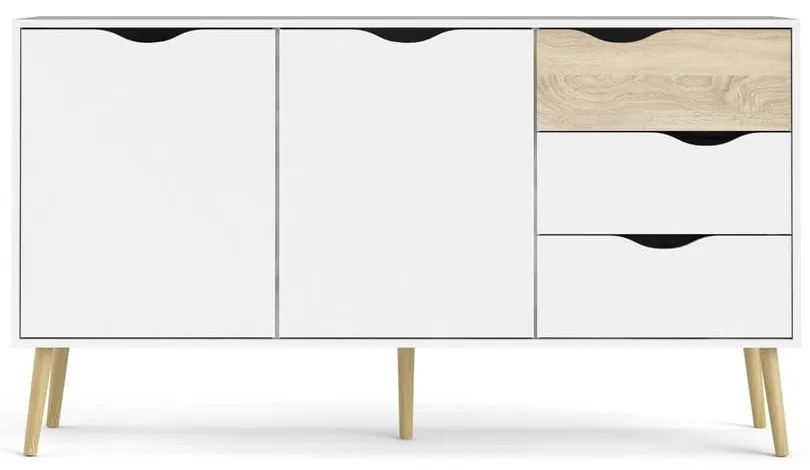 Comodă albă 147x82x39 cm Oslo – Tvilum