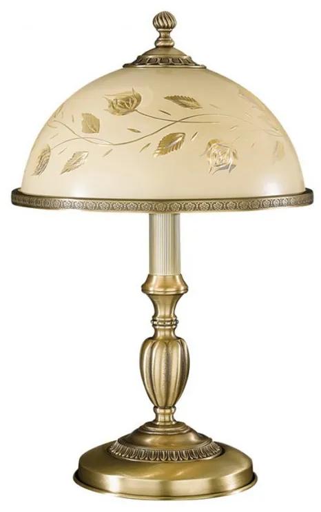 Veioza / Lampa de masa din alama cu sticla decorata design italian H-48cm 6208