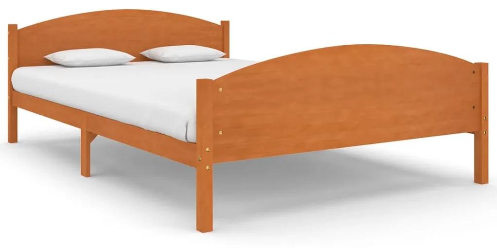 322040 vidaXL Cadru de pat, maro miere, 160x200 cm, lemn masiv de pin