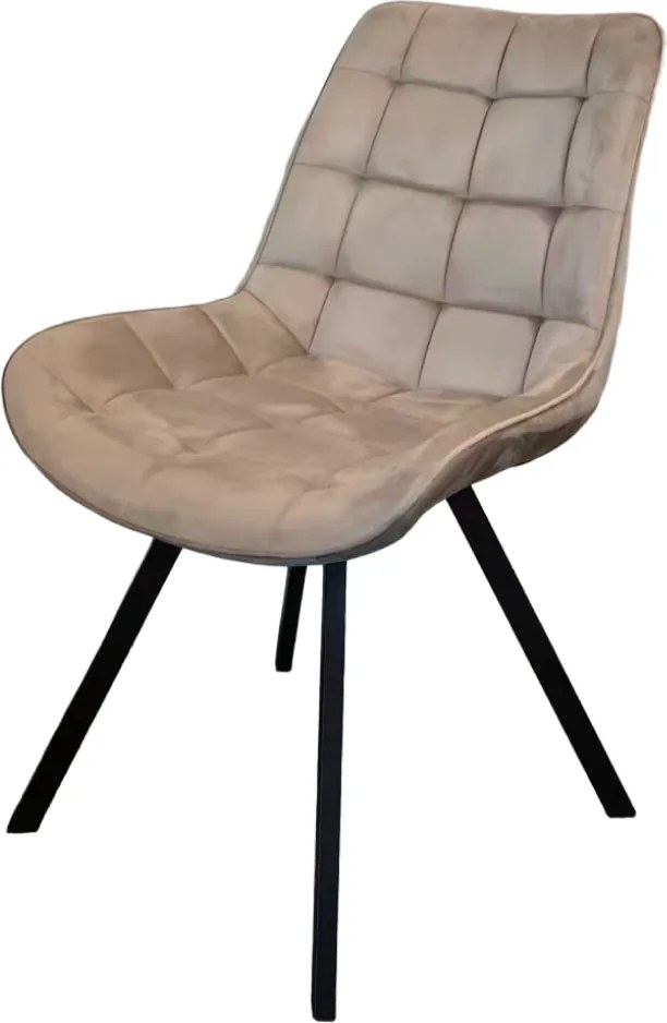 Scaun de luat masa, ţesătură Velvet gri-maro Taupe/negru, SAMIRA