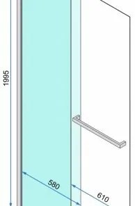 Paravan dus walk-in Cortis crom – 120×195 cm