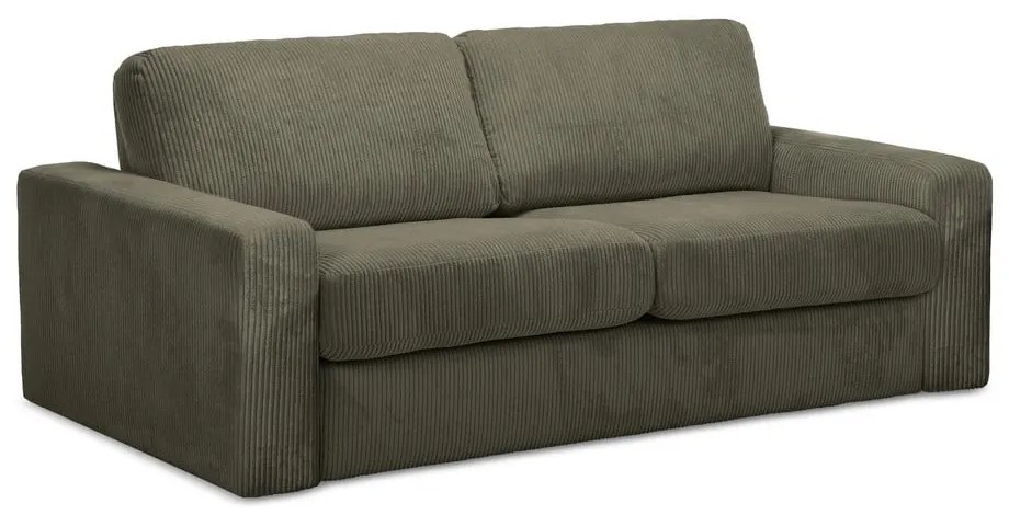 Canapea kaki extensibilă cu tapițerie din catifea reiată 195 cm Nona – Makamii