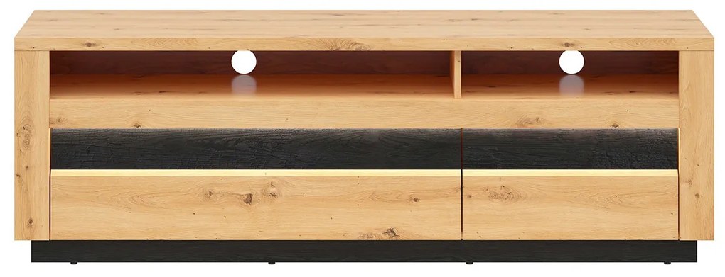 Masă TV/Dulap Ostia RTV2S (Stejar artisan + Stejar negru) ( cu iluminat LED). 1025965