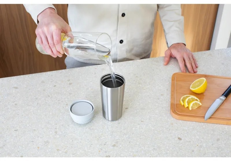 Cana thermos  Brabantia Make&Take 1008490, 360 ml, Fara varsare, Argintiu/Gri