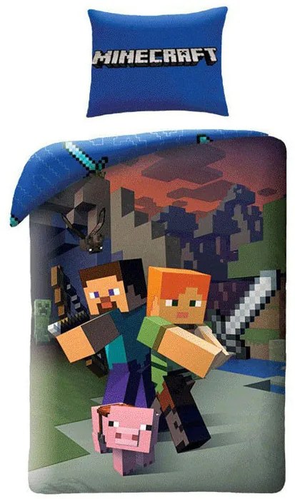 Minecraft Set pilotă și pătură polară Steve and Alex