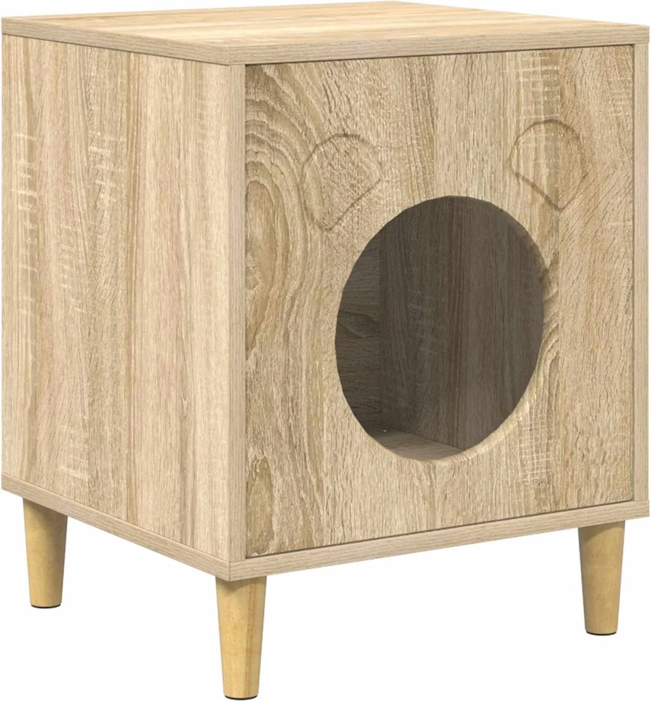 vidaXL Casa pentru pisici Sonoma 42,5 x 40 x 53 cm Lemn compozit