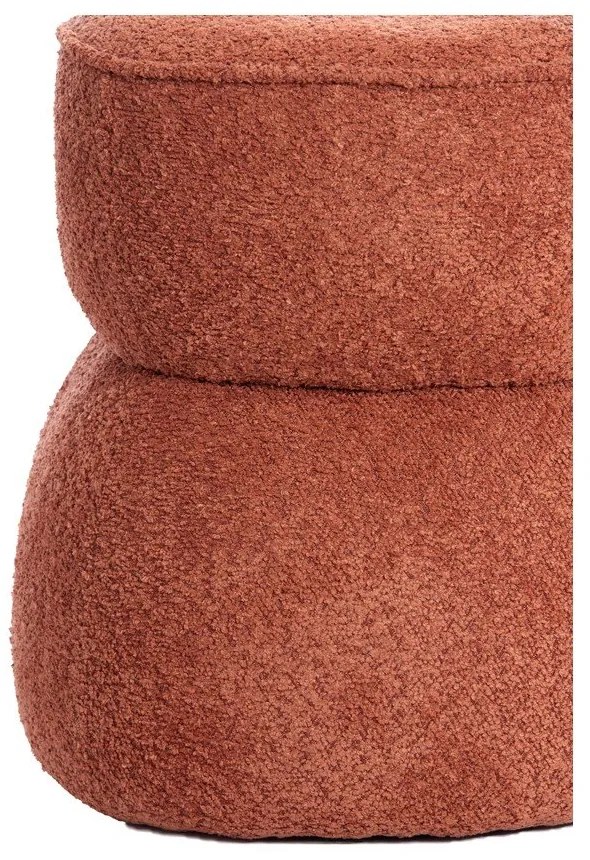 Taburet portocaliu cu tapițerie din stofă bouclé Leyla – Light & Living