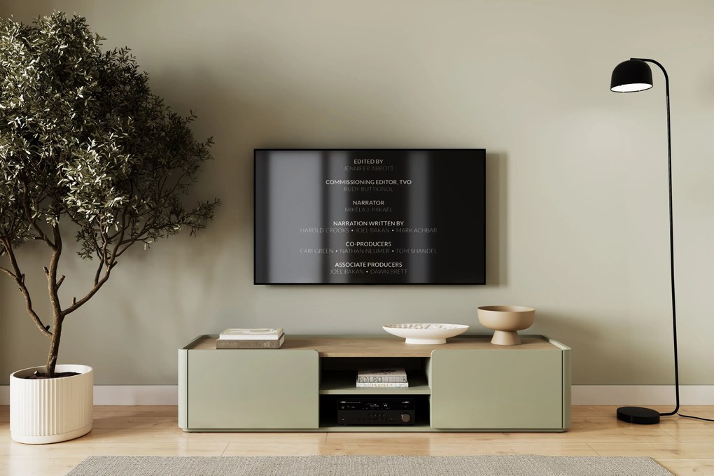 Comodă TV cu sertar Elivo 170 cm - eucalipt / stejar baltic dune