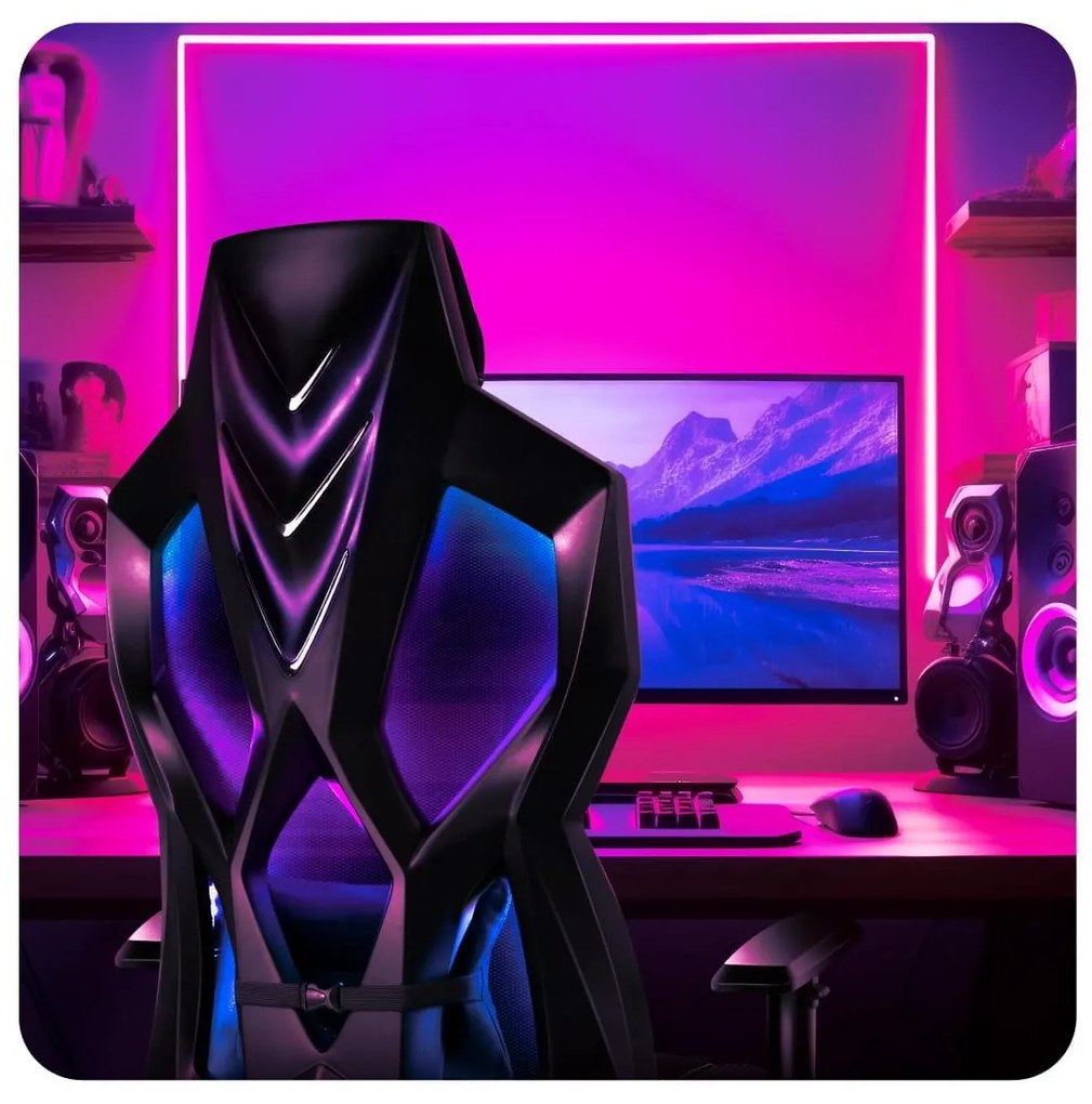 Fotoliu gaming Cruiser 6.2 (negru + multicolor) (cu iluminat LED). 1087454