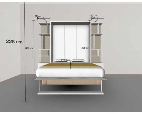 PAT RABATABIL DUBLU CU CANAPEA 2 LOCURI SI 2 BIBLIOTECI Royal (50 cm) - ROYAL SMALL BOOKCASE SET (150X200)