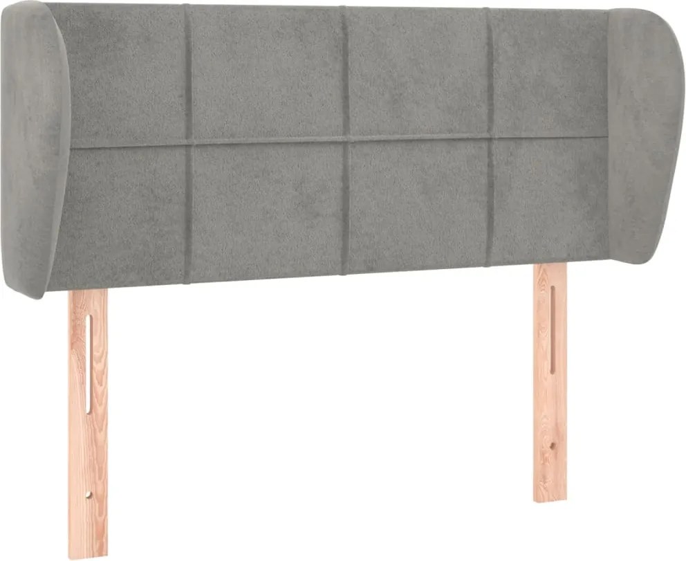 vidaXL Tăblie de pat cu aripioare gri deschis 93x23x78/88 cm catifea