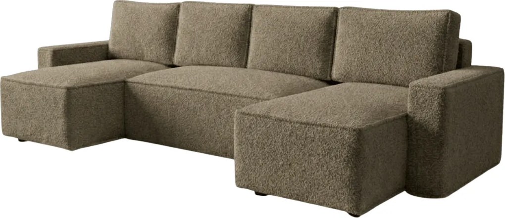 OFERTA Canapea extensibila in U SMART BOUCLE 303x143 cm, bej inchis calitatea II