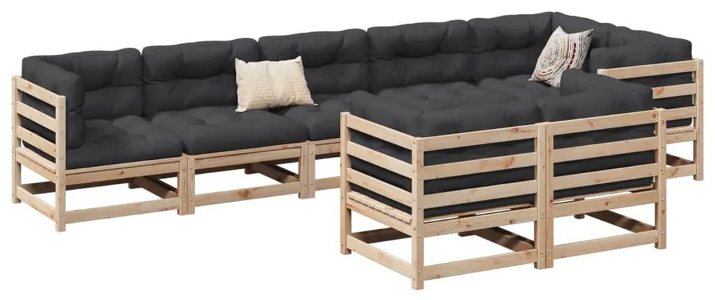 3299500 vidaXL Set canapea de grădină, 8 piese, lemn masiv de pin