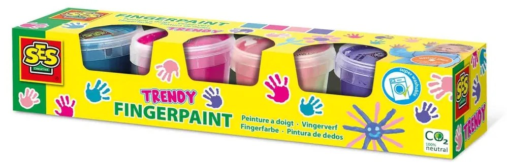 Set acuarele pentru degete, culori trendy (4 x 110ml)