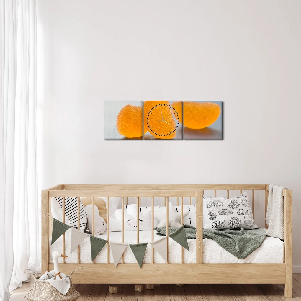 Tablou cu mandarine (cu ceas) (90x30 cm)