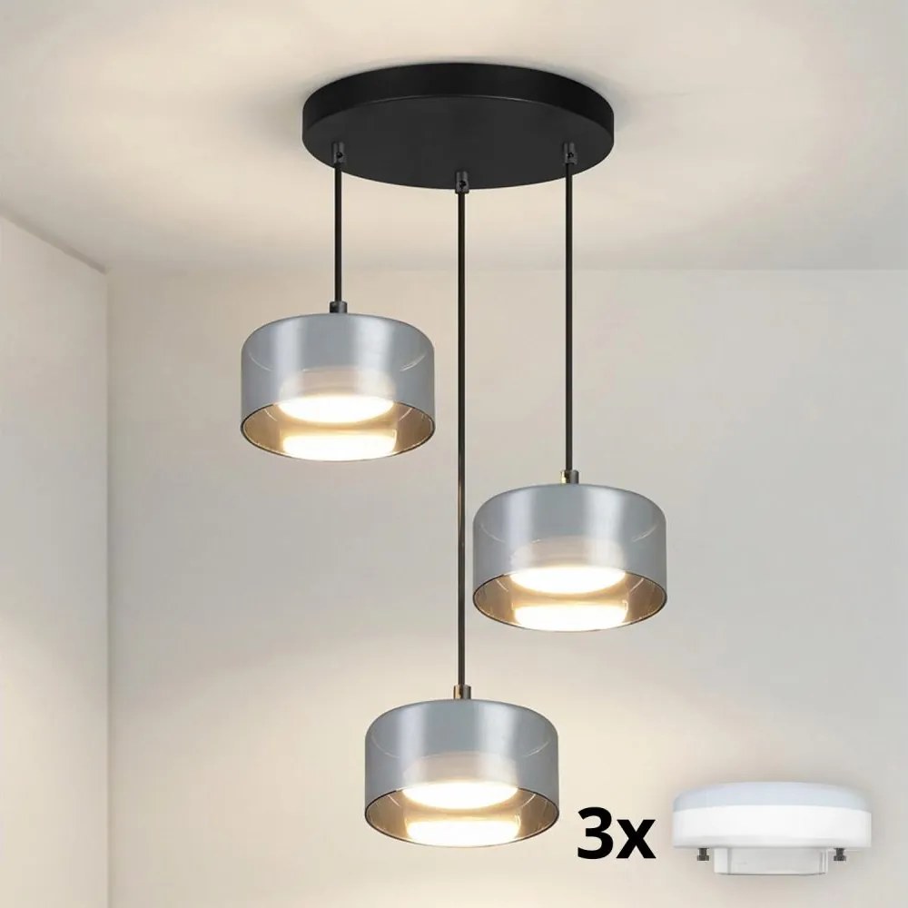Brilagi - Lustra LED RGB dimabilă AURA LUX 3xGX53/14W/230V Wi-Fi Tuya negru/fumuriu