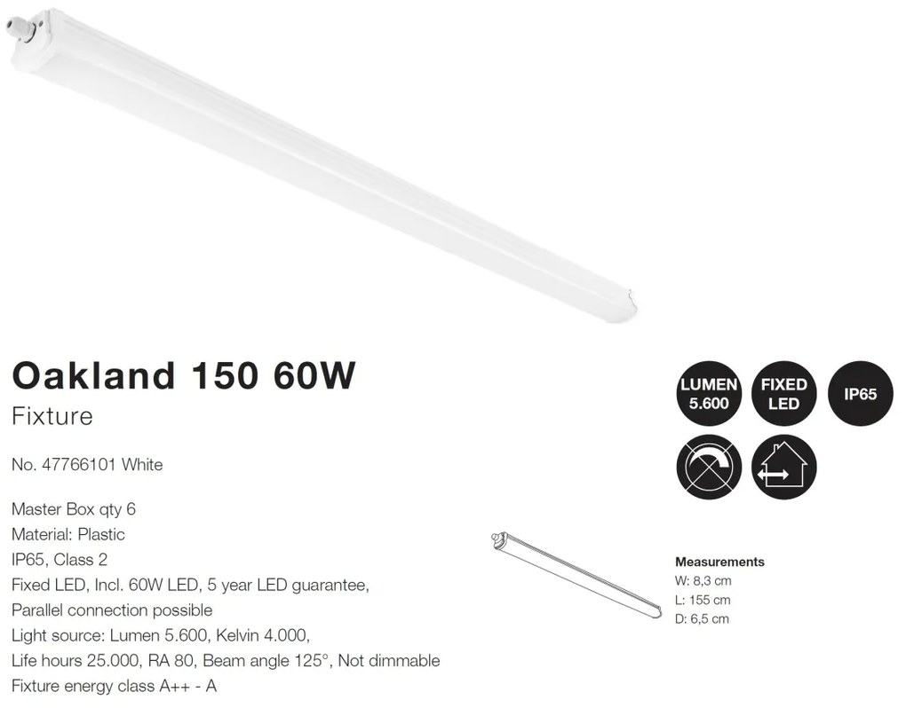 Aplica LED slim design liniar IP65 Oakland 150 60W 47766101 NL