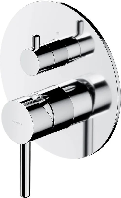 Baterie cada-dus incastrata Omnires Y monocomanda finisaj cupru periat fara corp ingropat