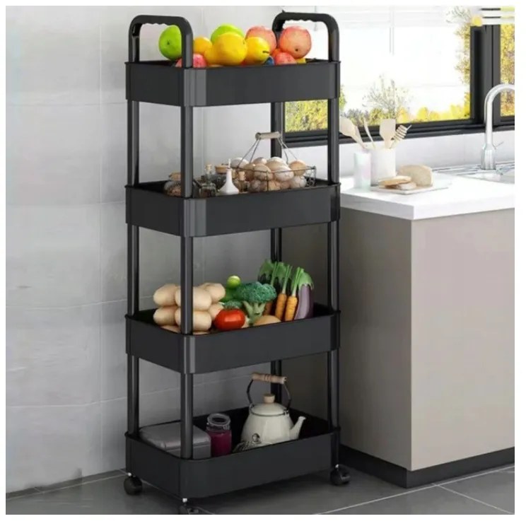 Raft pe rotile POZIO 37x22x95 cm negru