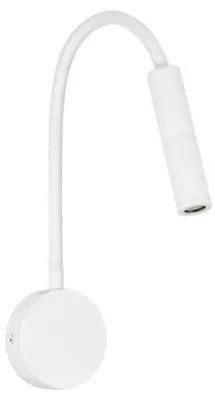 Aplica cu reader LED cu brat flexibil IP44 SONICA alba