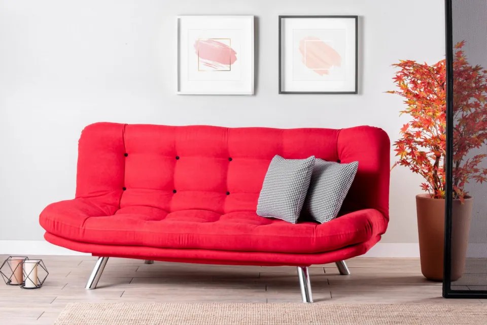 Canapea Extensibilă cu 3 Locuri Misa Sofabed, Rosu