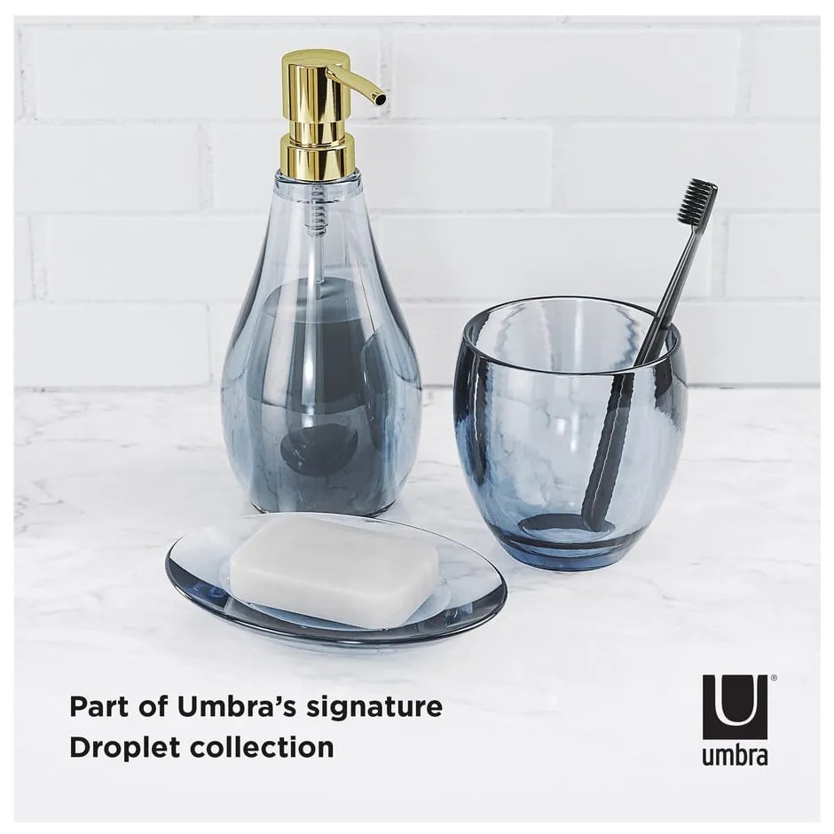 Săpunieră albastră din plastic Droplet – Umbra