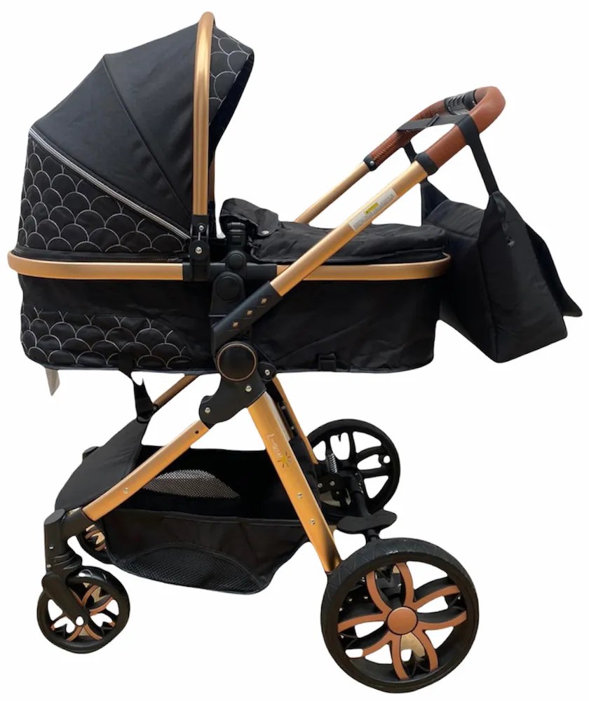 Carucior 3 in 1 transformabil in mod sport cu landou si geanta, 0-36 luni, Negru - CPC-12-negru