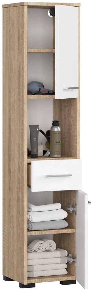 Dulap de baie Farid TYP3 (Stejar sonoma + Alb). 1069753