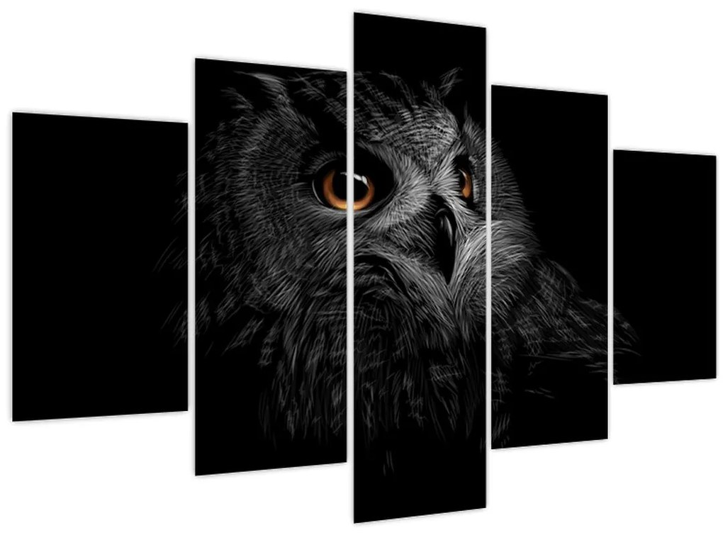 Tablou - Bufniță, ilustrație (150x105 cm)