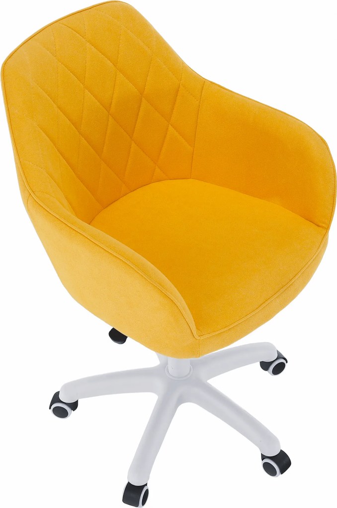Scaun de birou, material galben/alb, SANTY