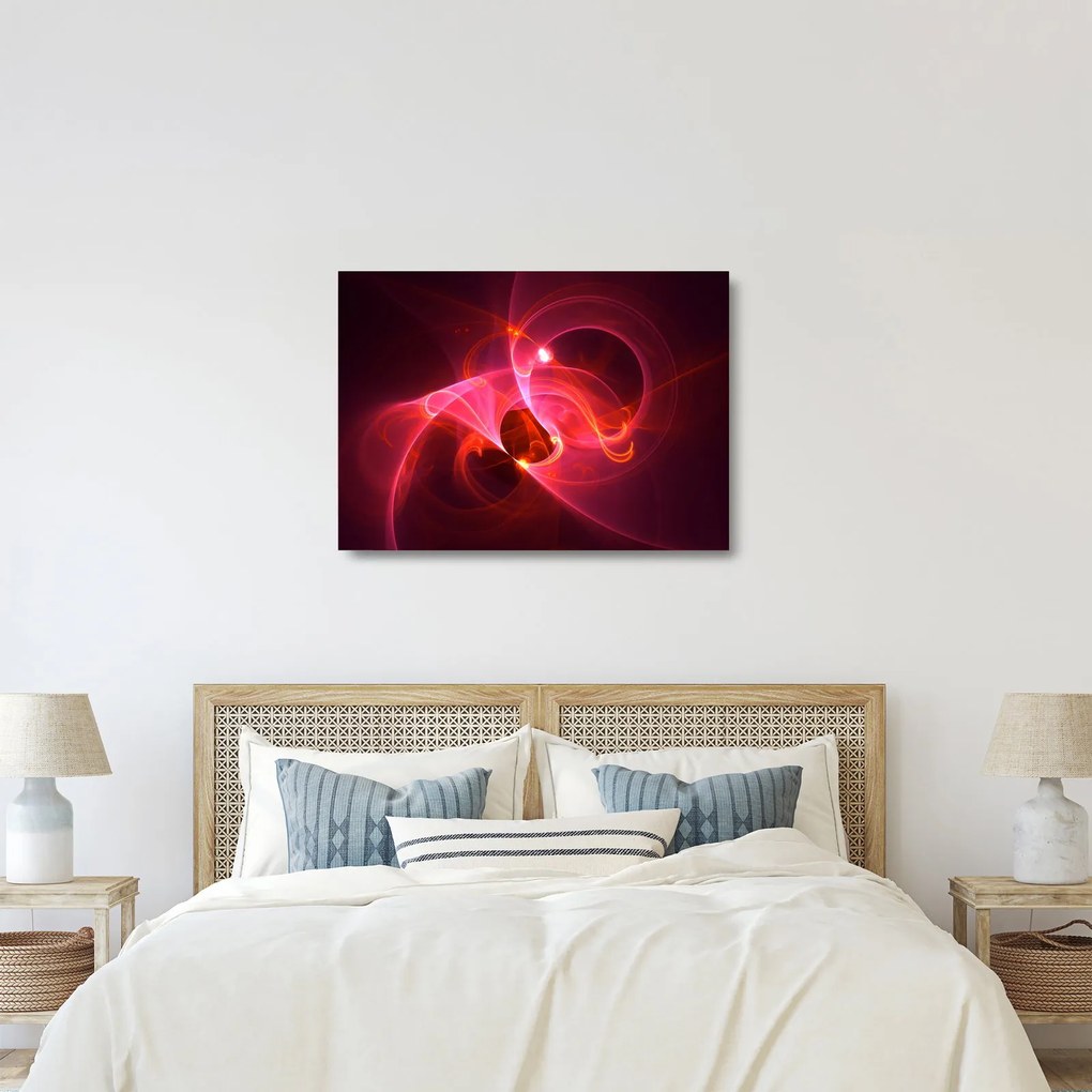Tablou pe sticlă modern cu abstacție roz (70x50 cm)