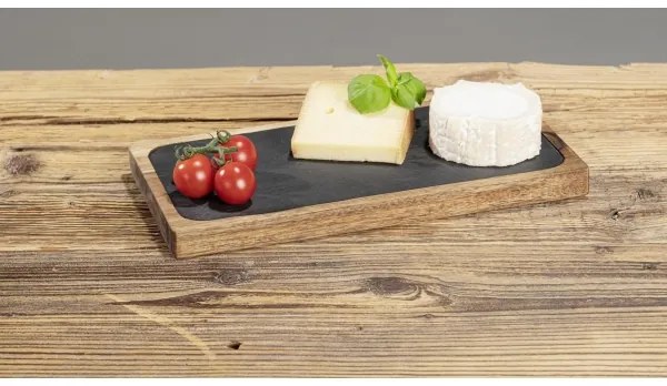 WENKO 55103100 - Tocător BLACK OUTDOOR KITCHEN, 30 x 15 cm, maro/gri