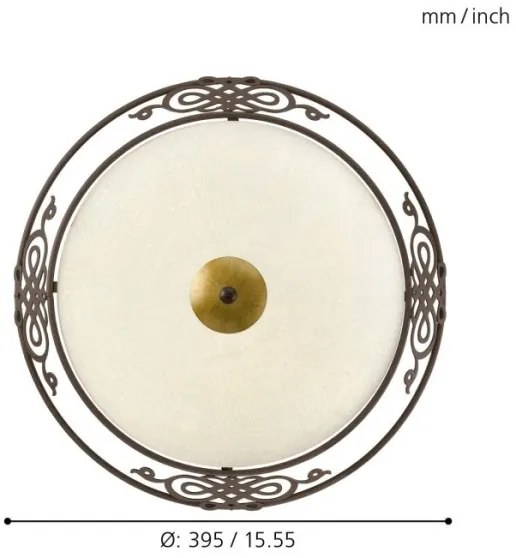 EGLO 86712 - Plafoniera MESTRE 2xE27/60W