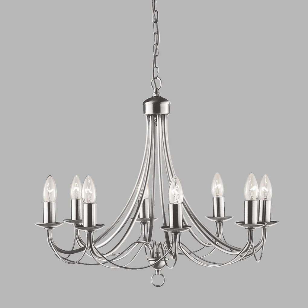 Candelabru traditional stil clasic Maypole argintiu 8L 6348-8SS SRT
