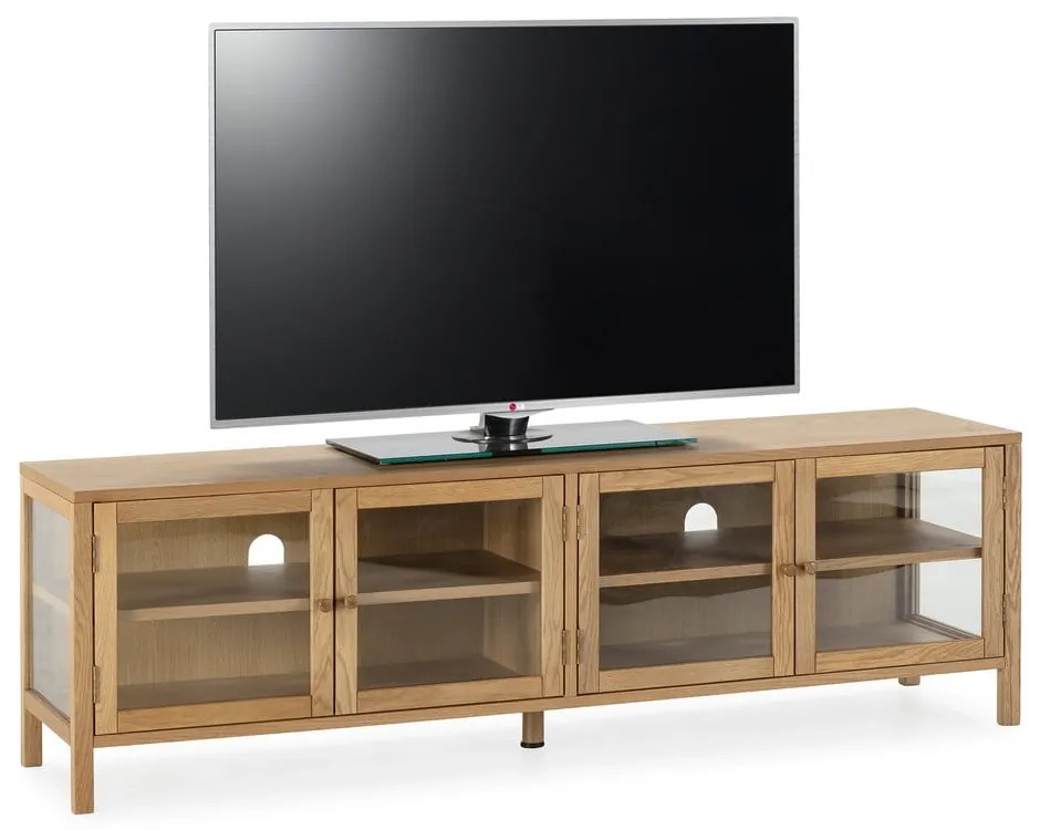 Comodă TV în culoare naturală cu aspect de lemn de stejar 160x50x40 cm Ceci – MOME