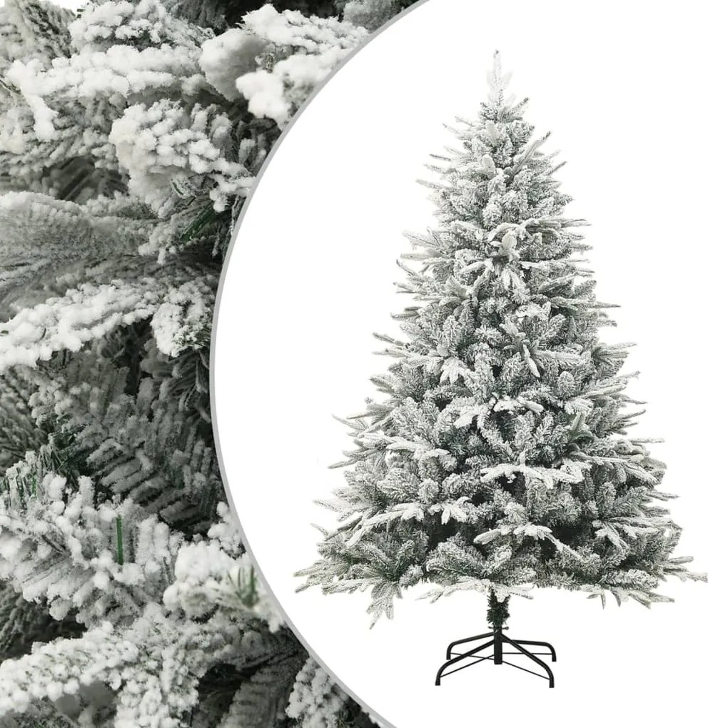 vidaXL Brad de Crăciun artificial cu zăpadă, verde, 210 cm, PVC & PE