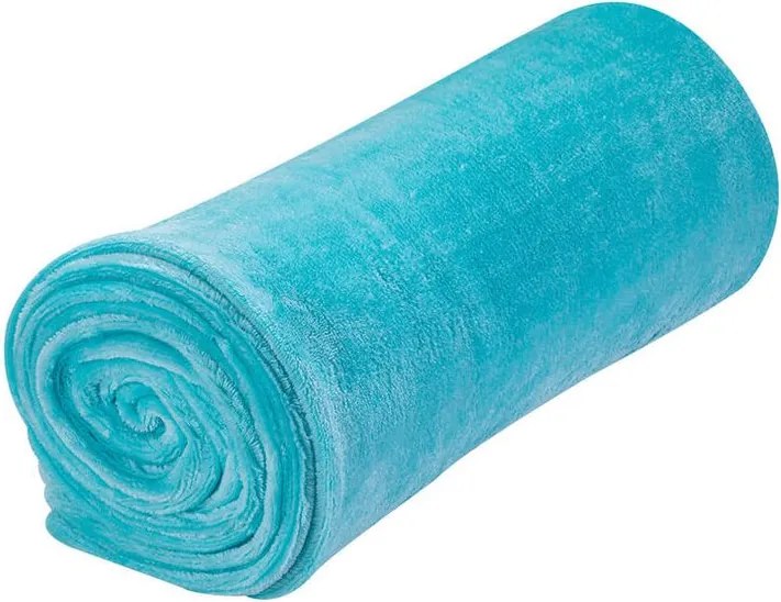 decoDoma Cearceaf cu elastic din micropluş, turcoaz 90 x 200 cm