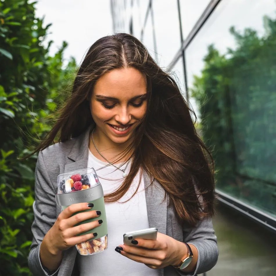 Recipient pentru alimente din trei piese Westmark,1150 ml, verde mentă, L