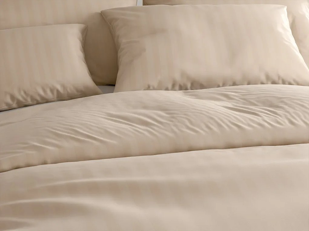 Lenjerie de pat din microfibra JASMINE PURE cappuccino - dungata 1 cm Dimensiune lenjerie de pat: 70 x 90 cm | 140 x 200 cm