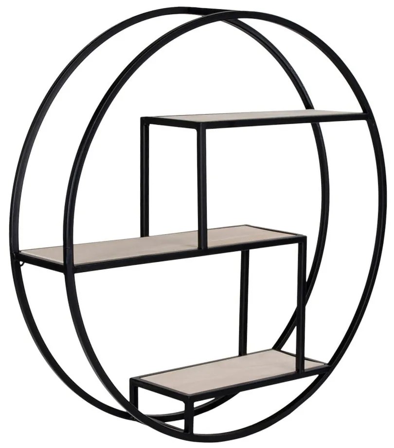 Raft negru/în culoare naturală etajat din lemn masiv de paulownia 62 cm Rotterdam – House Nordic