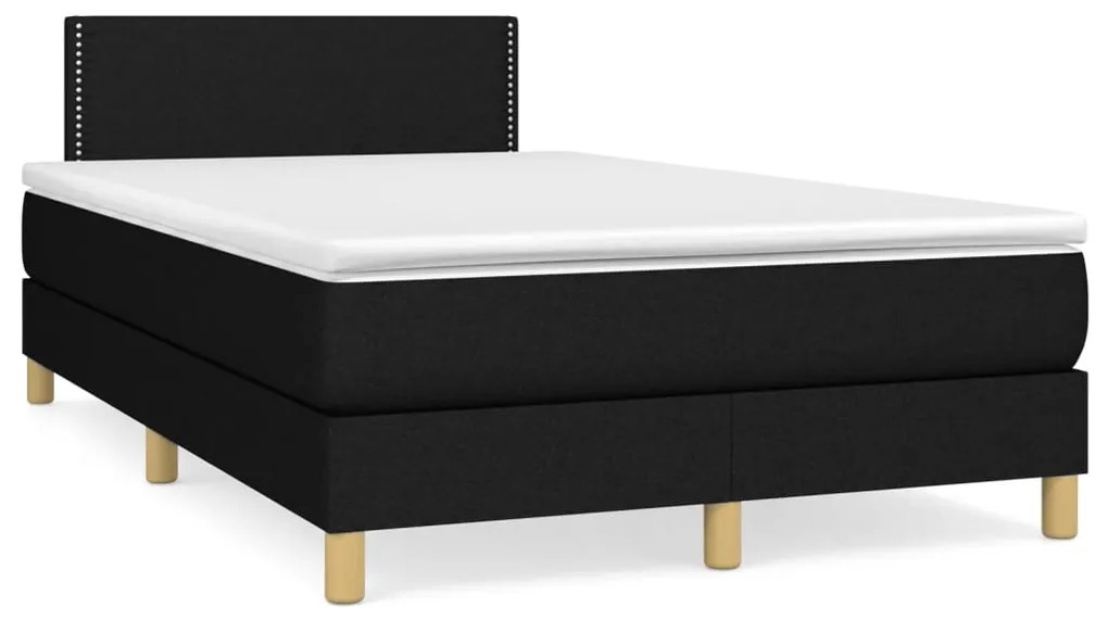 vidaXL Pat box spring cu saltea, negru, 120x190 cm, catifea