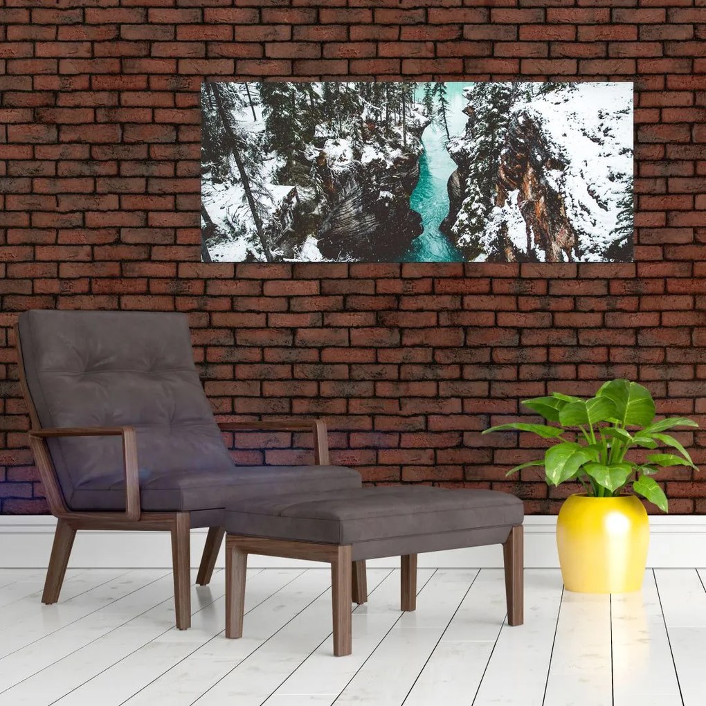 Tablou - râul de munte iarna (120x50 cm)