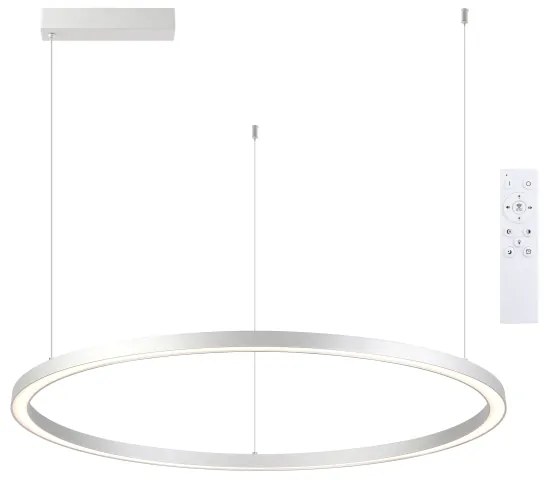 Brilagi-LED lustră suspendată reglabilă PORTOFINO LED/60W/230V Ø 80 cm argintiu + telecomandă