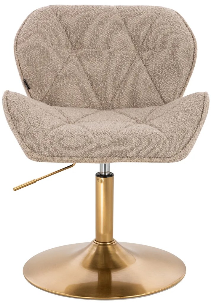 HR111N Scaun Latte Boucle cu Bază Aurie
